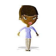 cartoon woman shrugging shoulders N82