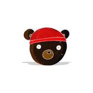 cartoon black bear cub wearing hat