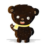cartoon black bear waving