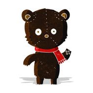 cartoon black bear waving N2