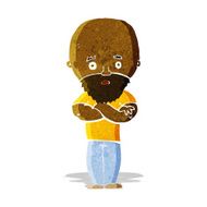 cartoon shocked bald man with beard N2