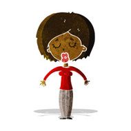 cartoon woman with closed eyes N2
