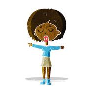 cartoon pointing woman N6