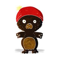 cartoon cute black bear in hat