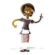 cartoon waitress taking order N3