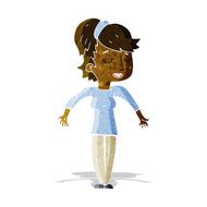 cartoon friendly woman shrugging shoulders N2