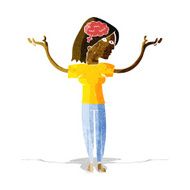 cartoon intelligent woman N4