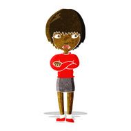 cartoon annoyed woman N40