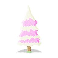 cartoon snowy pink tree