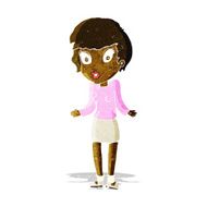cartoon woman shrugging shoulders N83
