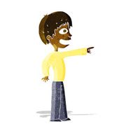 cartoon grinning boy pointing N2