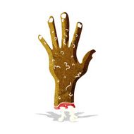 gross zombie hand cartoon