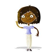 Cartoon Woman Waving N60