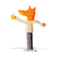 cartoon waving fox