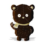 cute cartoon black bear waving