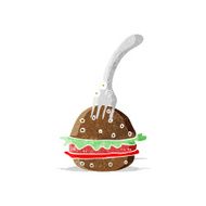 cartoon fork and burger