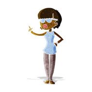 cartoon woman wearing spectacles N12