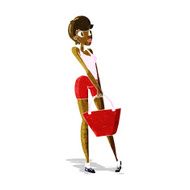 cartoon attractive woman shopping N2