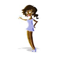 cartoon woman at party N4