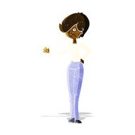 Cartoon Woman Waving N61