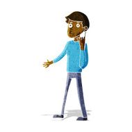 Cartoon Man Asking Question N45
