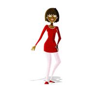 cartoon woman in dress N8