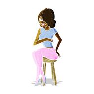 cartoon woman sitting on bar stool N4