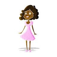 cartoon happy woman in dress N5