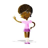 Cartoon Girl Waving N8