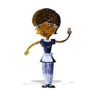 cartoon waitress taking order N4