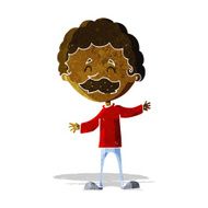 cartoon happy man with mustache N2
