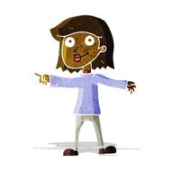 cartoon happy woman pointing N12