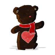 cartoon white teddy bear with love heart