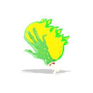 cartoon gross flaming zombie hand