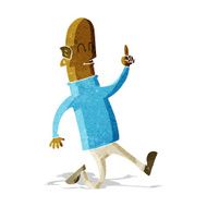 cartoon bald man with idea N6