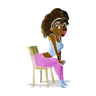cartoon woman posing on chair N7