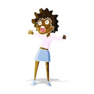 cartoon frightened woman N6