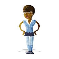 cartoon woman with hands on hips N37