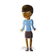 cartoon confused woman N43