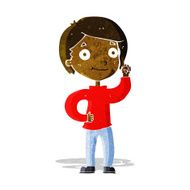 cartoon boy with idea N34