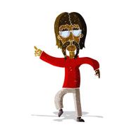 cartoon hippie man wearing glasses N2