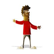 cartoon happy man N100