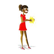 Cartoon Woman Clapping Hands N3