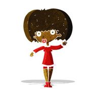 cartoon waving girl N3