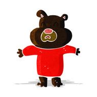 cartoon unhappy black bear N2