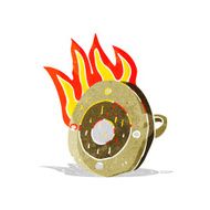 cartoon burning shield