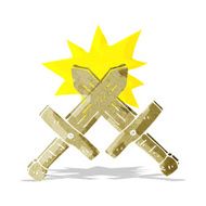 cartoon wooden sword fight