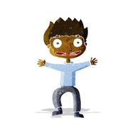 cartoon grinning boy N6