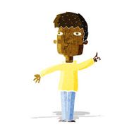cartoon man raising point N2