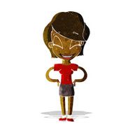 cartoon woman with hands on hips N38
